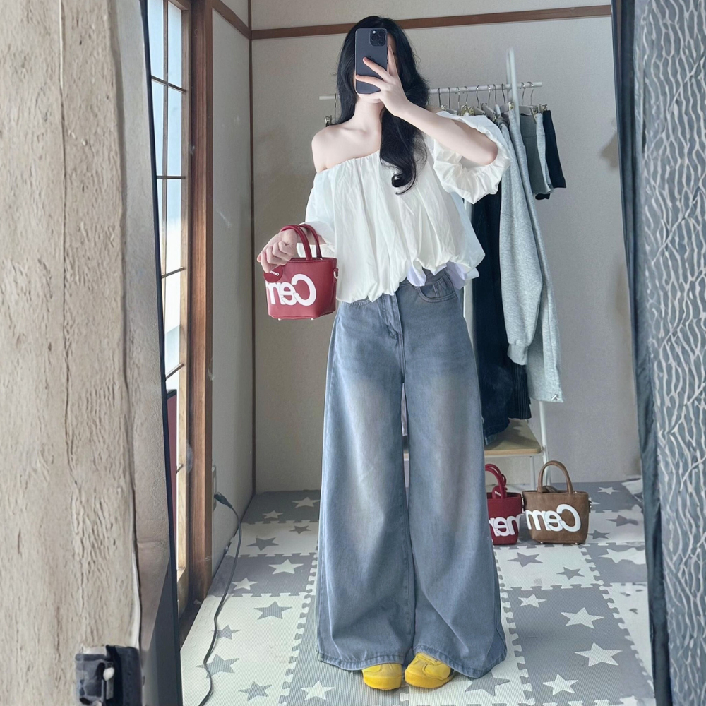 Quần Jean Ống Rộng 37cm MIAA Màu Retro Cạp Cao Siêu Tôn Dáng, Quần bò ống LOE  RỘNG đủ size nhiều màu | BigBuy360 - bigbuy360.vn