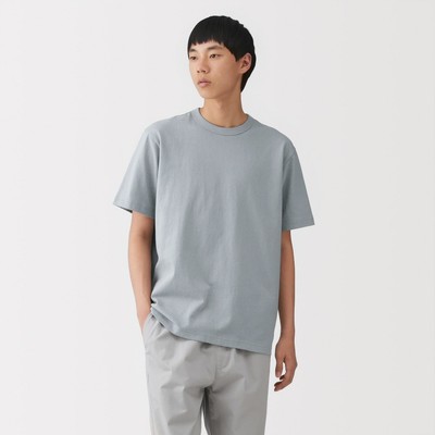 [26SS] MUJI Áo Thun Nam Vải Washed Sợi Dày Tay Ngắn