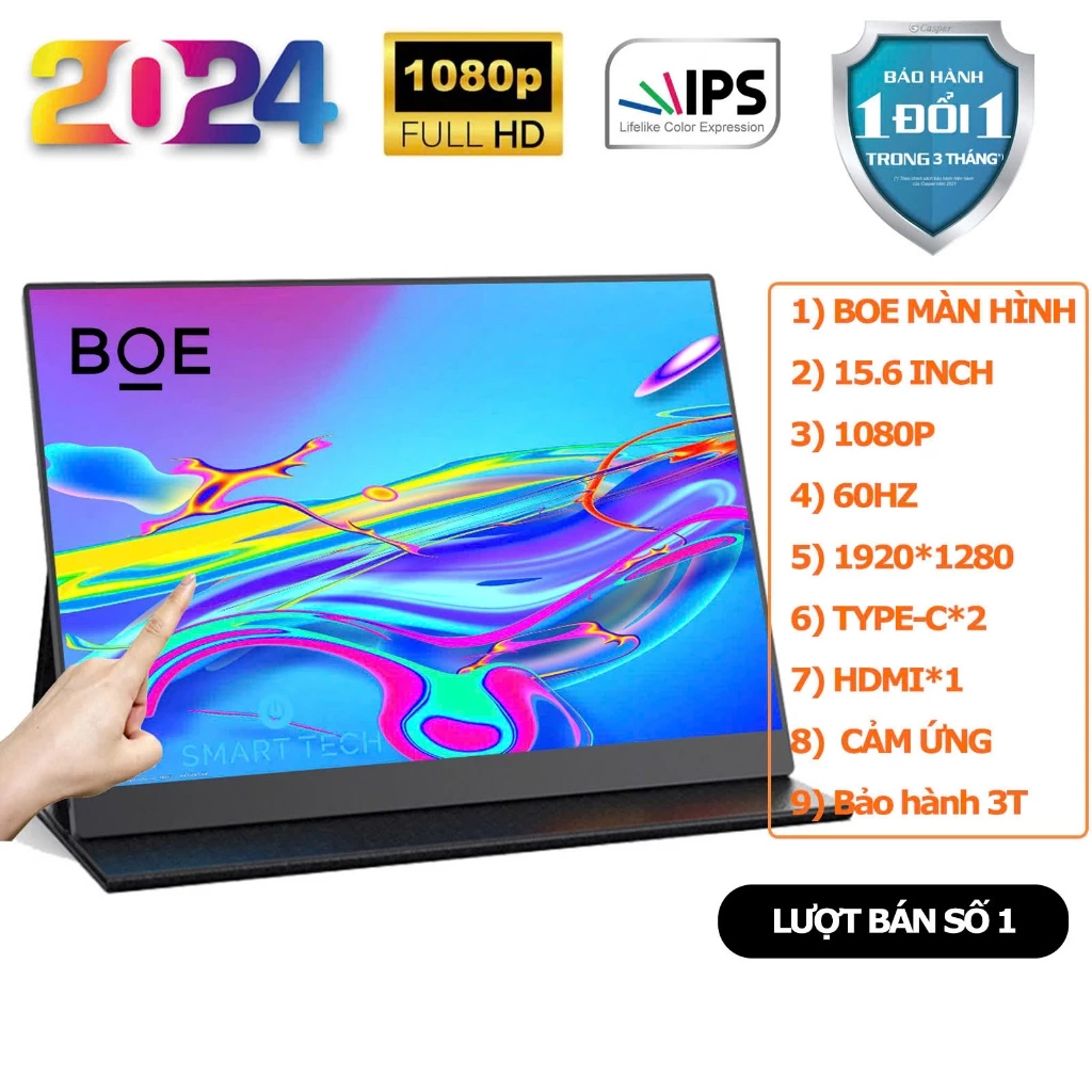 [Tặng bao da bảo vệ] BOE Màn hình di động Cảm Ứng IPS FHD/2.5K, 60hz-144hz Type C /HDMI