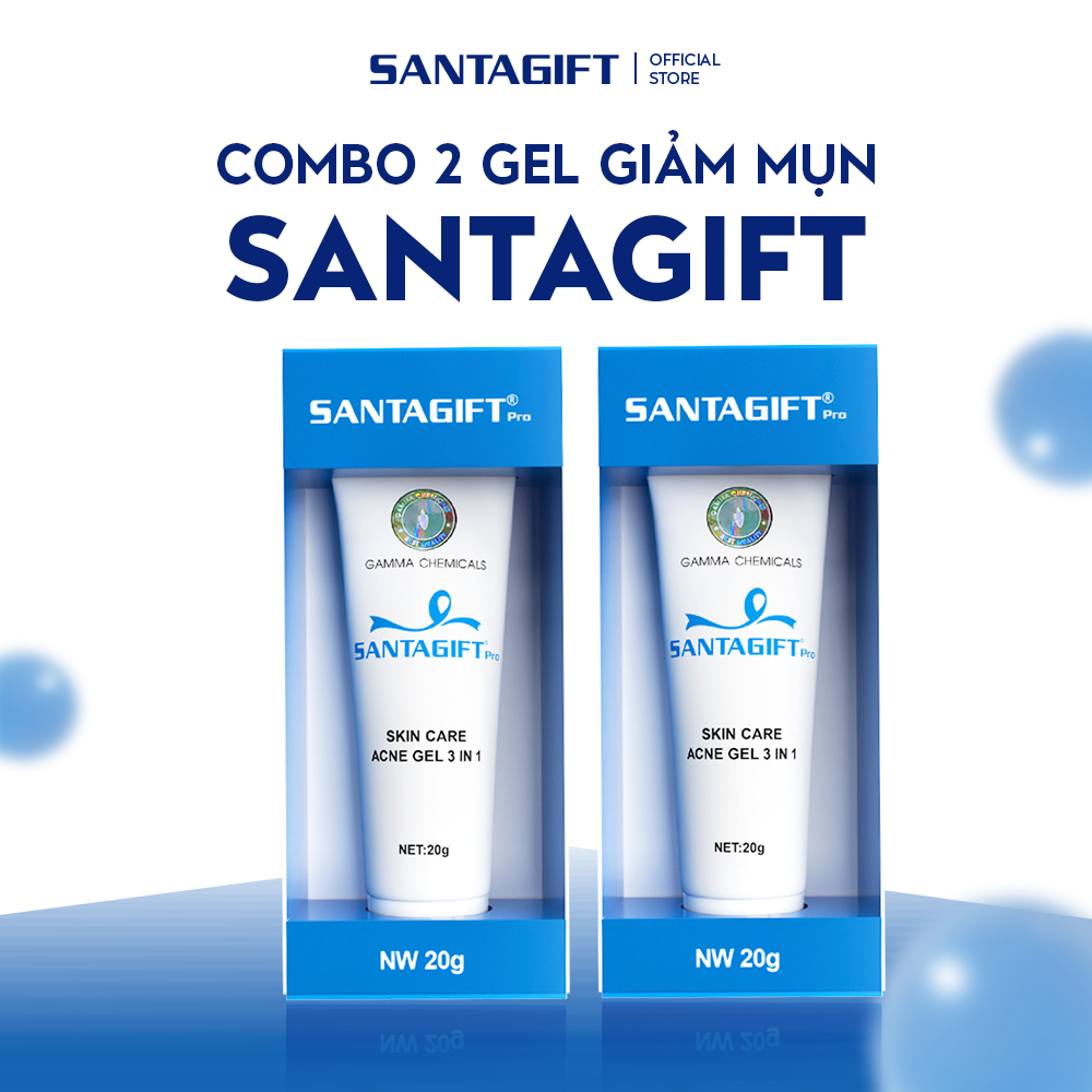 Combo 2 Gel Hỗ Trợ Giảm Mụn Gamma Santagift Pro 20g Skincare Làm Đẹp Da - 2GGM