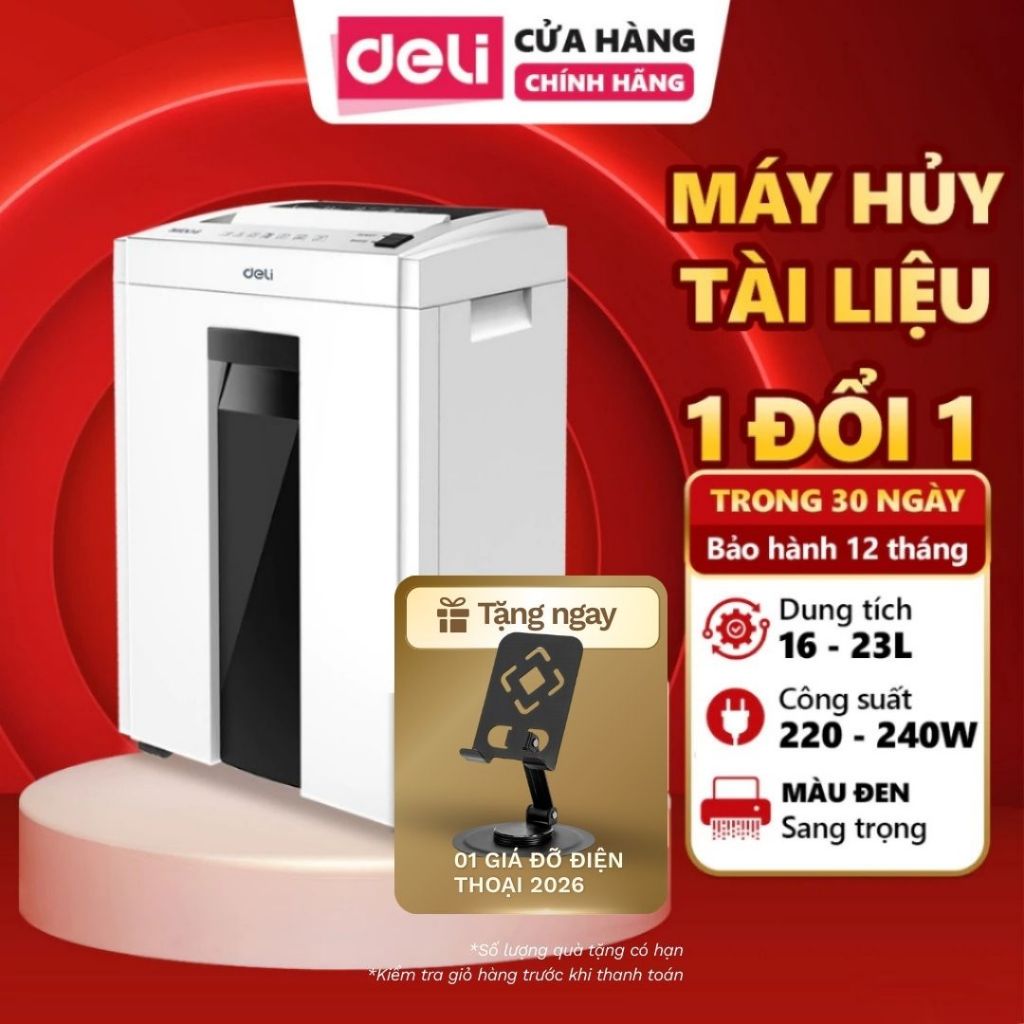  Máy Hủy Tài Liệu DELI E9952 Công Suất Lớn Máy Cắt Giấy Bảo Mật Giấy Tờ Card Cho Doanh Nghiệp Công Ty 