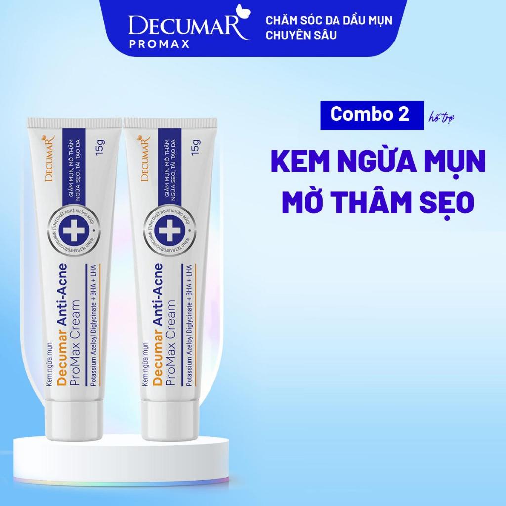 Combo 2 Kem Chấm Giảm Mụn Giảm Sưng Viêm, Mờ Thâm Sẹo Thế Hệ Mới Decumar ProMax 15g - DPM2K