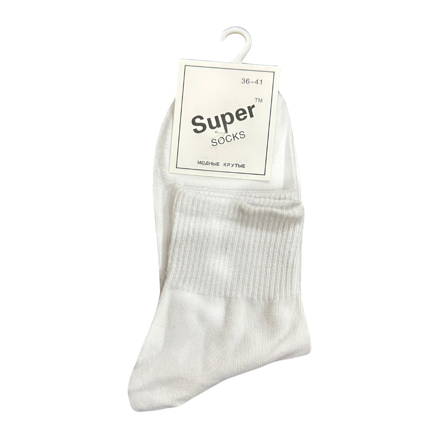 [DEAL SỐC 1K] Tất/Vớ Trắng Cổ Trung Dệt Kim Cao Cấp