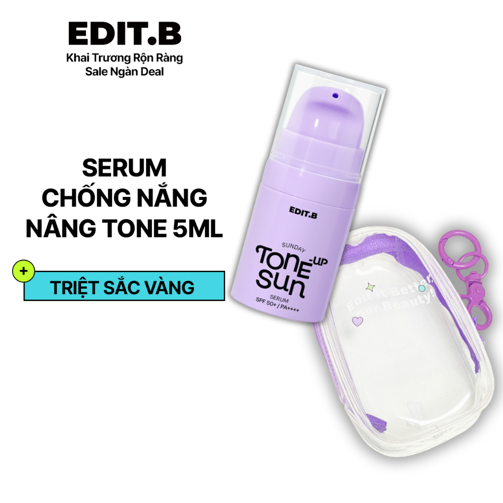 [Quà tặng không bán] Kem Chống Nắng Nâng Tone, Triệt Sắc Edit.B Sunday Tone-Up Sun Serum SPF50+/PA++
