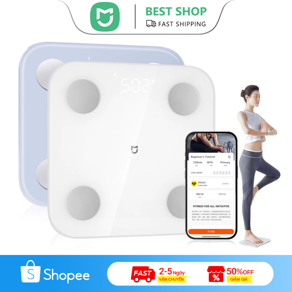 Xiaomi Mijia Cân thông minh S200 Kính cường lực cảm biến chính xác cao Kết nối với ứng dụng