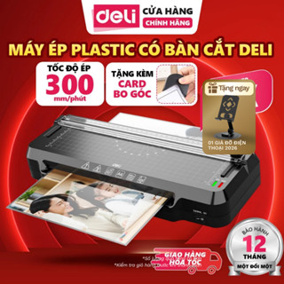  Máy Ép Plastic GQ400 Khổ A4 Deli Máy Ép Tài Liệu Tích Hợp Bo Góc Dễ Dàng Điều Chỉnh Các Góc Nhọn 