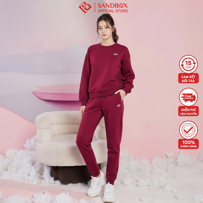 Đồ Bộ Nỉ Nữ SANDBOX Áo Sweater, Quần ống bo jogger Basic Chất Liệu Nỉ Hai Da Cao Cấp BNI25004