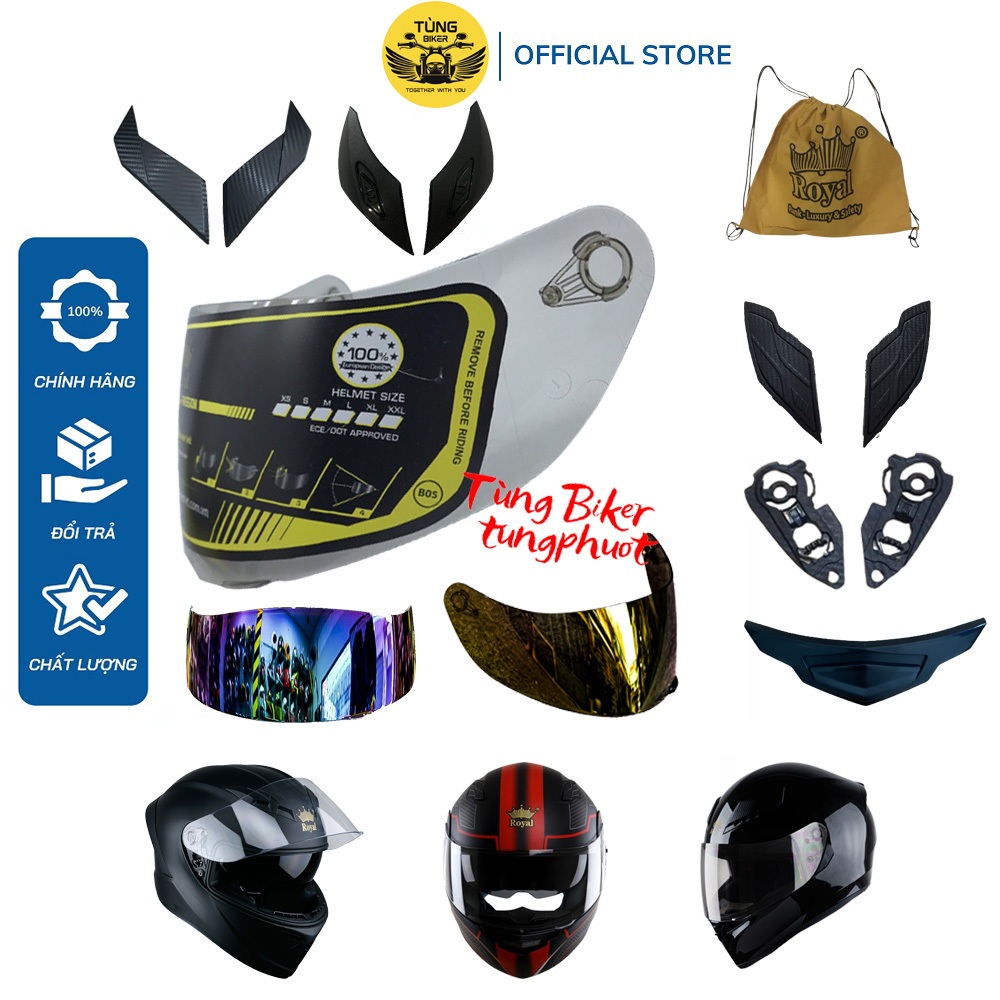 Phụ Kiện, Kính Mũ Bảo Hiểm Fullface Royal M179, M266, M138B, ROC 3, ROC 5 (Phụ Kiện Thay Thế)