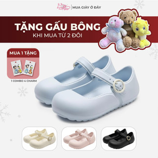   Tặng combo 4 charm  Giày Mary Jane cho nữ Fashion giày EVA đế bằng mẫu trơn form dáng 2025 