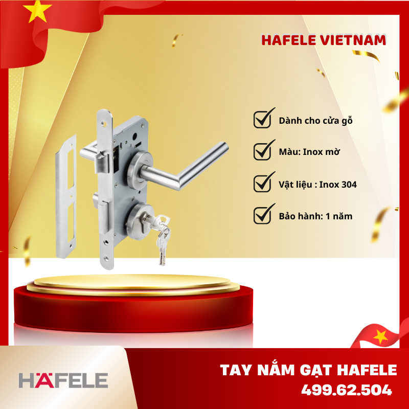 Bộ Khoá Cửa Tay Nắm Chụp DIY Hafele 499.62.504 / 499.62.505 - Dành Cho Cửa Gỗ - FEM