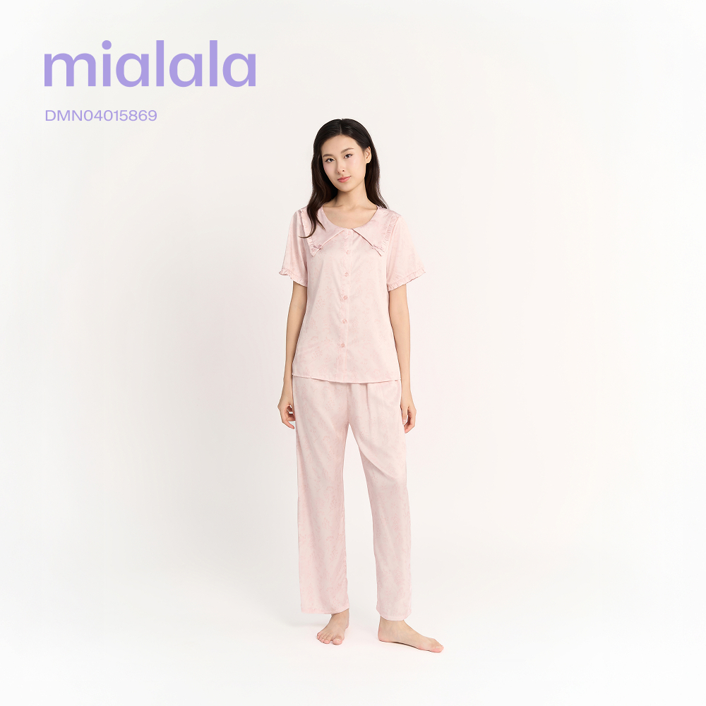 Đồ bộ mặc nhà Mialala pyjama dáng ngắn lụa latin 5464 DMN02015464