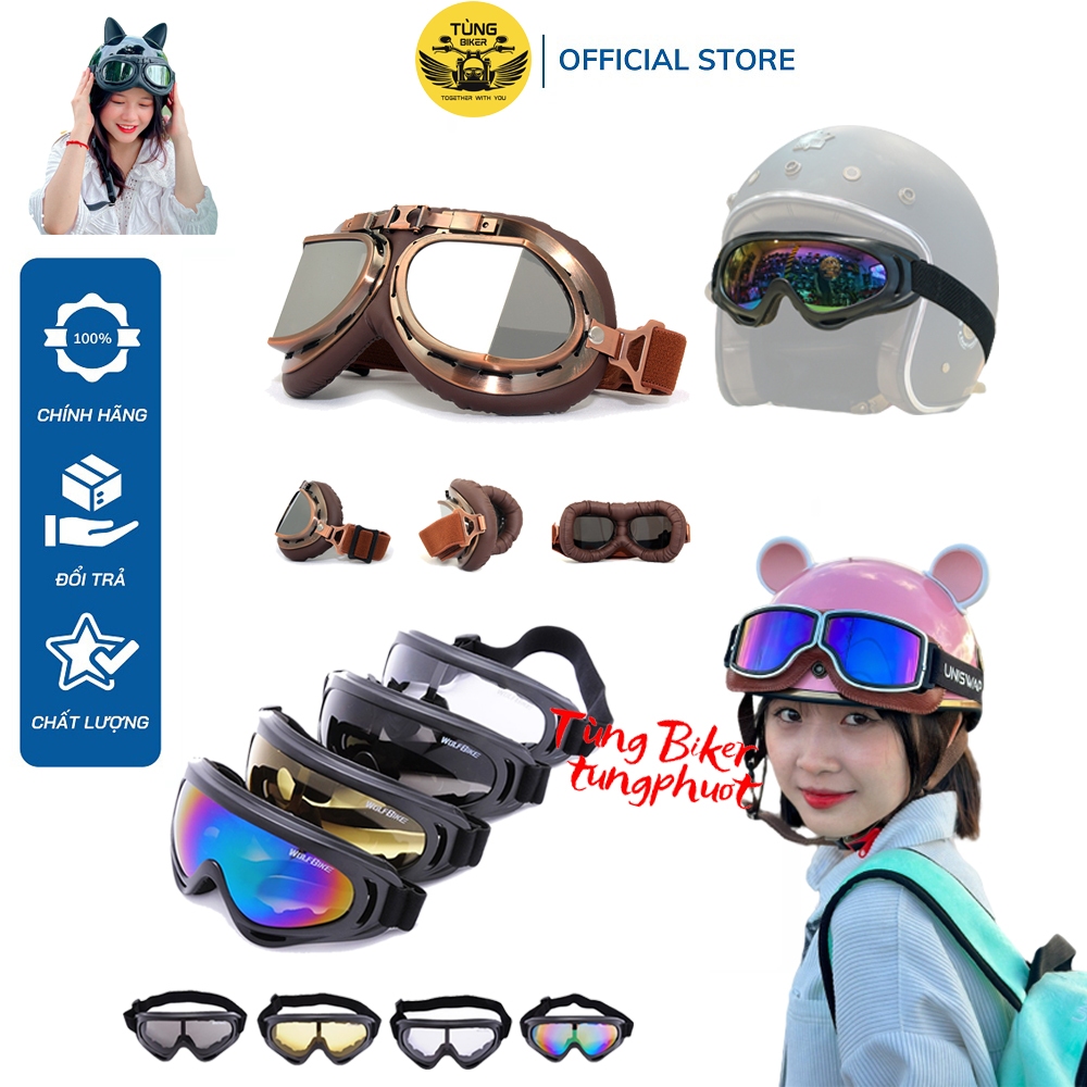 Kính Gắn Mũ Bảo Hiểm UV X400, Kính Phi Công Chống Tia UV, Gió Bụi Đi Phượt