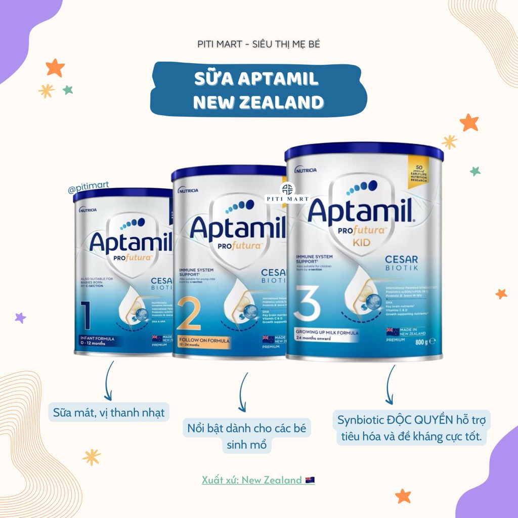 DATE MỚI - Sữa Aptamil New Zealand chuyên cho bé sinh mổ, tăng đề kháng cực tốt