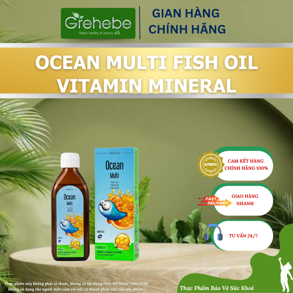 [TPBVSK] OCEAN MULTI FISH OIL VITAMIN MINERAL – Bổ Sung Vitamin Và Khoáng Chất (Chai 150ml)