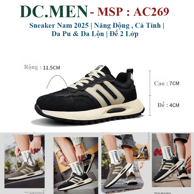 Giày Thể Thao Nam Mẫu Mới 2025 Phong Cách Trẻ Trung Năng Động Sneaker DC04