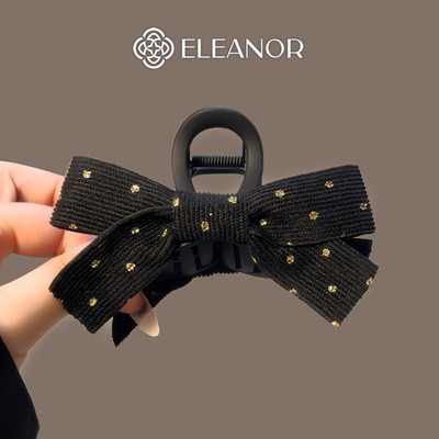Kẹp tóc nữ càng cua Eleanor Accessories chấm bi phụ kiện tóc kẹp tóc nơ tiểu thư 10994