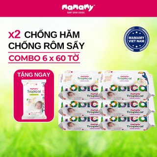  Khăn Ướt Trẻ Em Mamamy Thiên Nhiên - Giấy Ướt Sạch Khuẩn Vệ Sinh Cho Cả Gia Đình - Gói 60 Miếng 