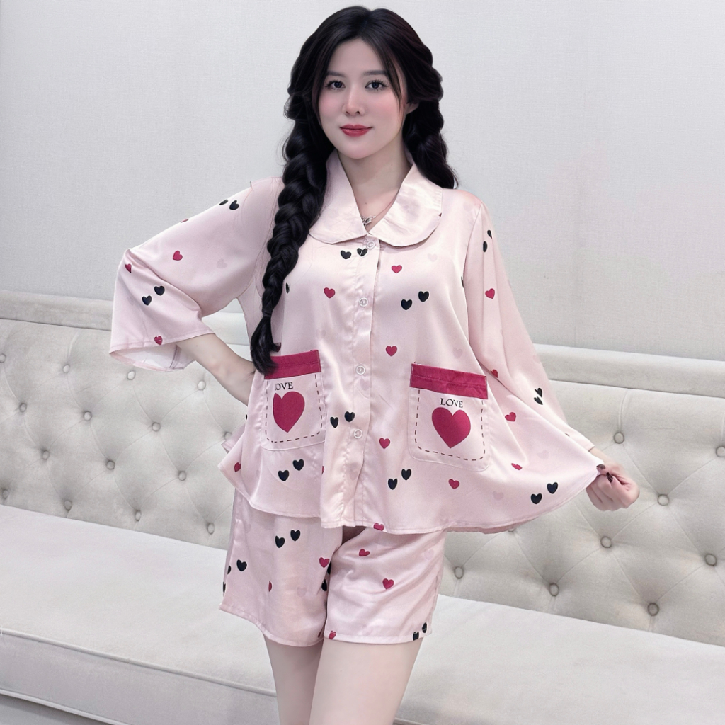 Đồ Bộ Tay Lỡ Q9 Kim Thanh - Lụa Latin Short Bông Hai Túi Mát Mịn Sang Chảnh Size 40-70kg | BigBuy360 - bigbuy360.vn