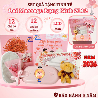 Quà Tặng Bạn Gái Ý Nghĩa - Máy massage làm ấm bụng kinh giảm đau bụng 12 chế độ massage 12 cấp độ nhiệt màn hình LCD