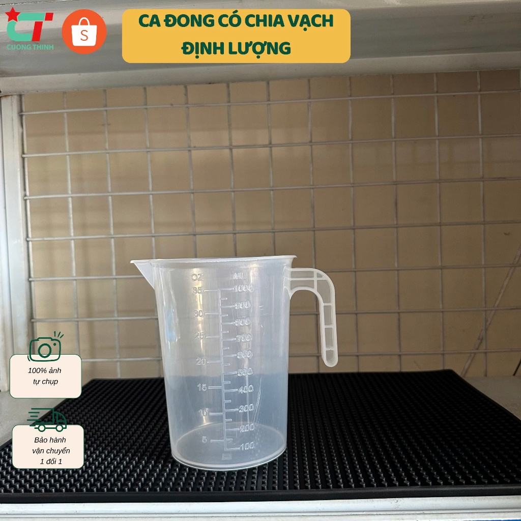 Ca đong định lượng dung tích 1 lít  có chia vạch