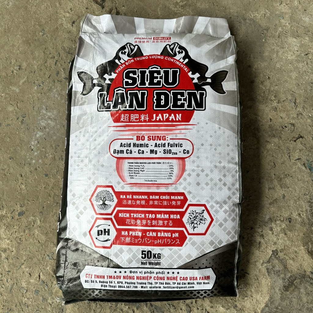 Phân Bón Lân Đen Nhật Lẻ 25kg, 50kg 3 Trong 1 Bổ Sung Humic, Fulvic, Đạm Cá, Ca, Mg Ra Rễ, Đâm Chồi,