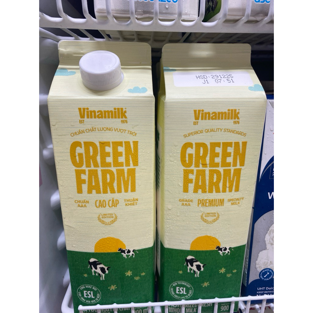 SỮA TƯƠI Vinamilk Thanh trùng Green Farm 900ml