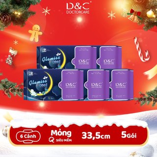   GIÁ TRẢI NGHIỆM  Combo 5 gói băng vệ sinh thảo dược Glamiss ban đêm 33.8cm Doctor Care Hà Nội Store 