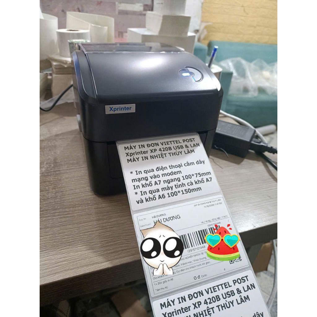 Máy in đơn hàng Viettel Post qua điện thoại Xprinter XP 420B cổng USB và Lan