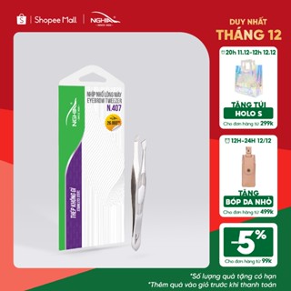  Nhíp Nhổ Lông Mày Lông Mũi Lông Nách Tóc Bạc Inox Vỉ Giấy KỀM NGHĨA N.407 -  Đầu Xéo 