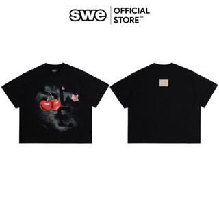  Áo Thun Boxy Unisex Nam Nữ Local Brand SWE CHERRY BOXY TEE - Đen 