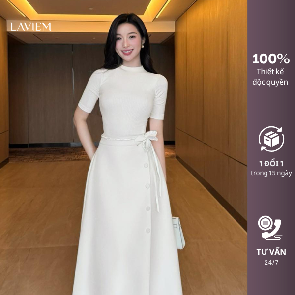 LAVIEM - Áo len cổ lọ phối cùng chân váy dáng A xòe - Hazel Top & Hazel Skirt (Không kèm hoa cài)