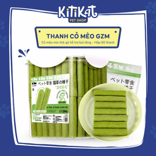   Hộp 380g  Thanh Cỏ Mèo Mix Thịt Gà GZM 60 Thanh - Tiêu Búi Lông Sạch Răng Dinh Dưỡng 