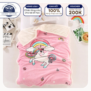  Chăn cho bé lông cừu ngộ nghĩnh mềm nhẹ ấm áp chăn mền cho bé đi học ngủ trưa kích thước 140*100cm 