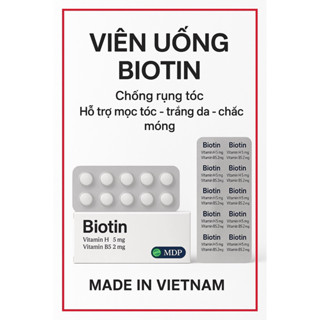Viên Uống Biotin 5mg Chống Rụng Tóc,Giúp Mọc Tóc–Cứng Móng,Trắng Da –Vitamin H Mediphar–Hộp 20 Viên