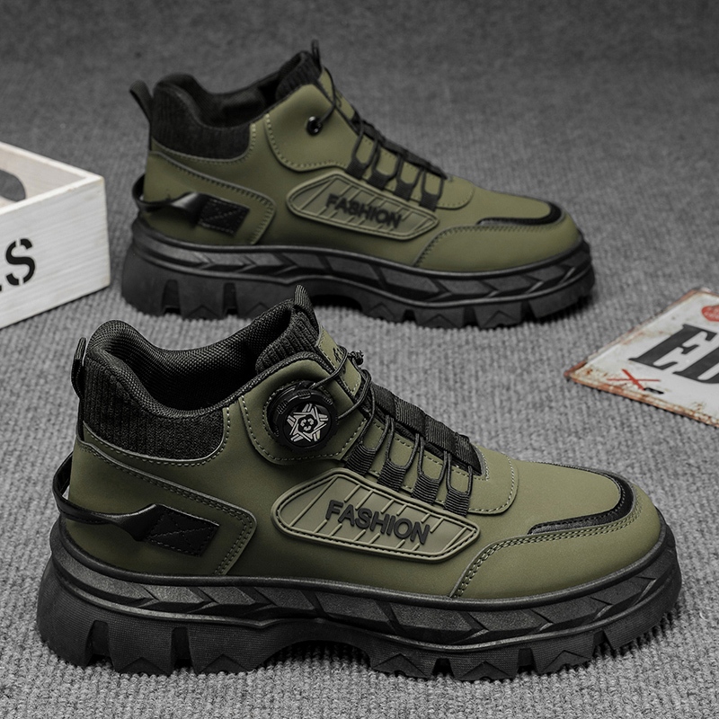 Giày nam cao cổ Đế dày giảm sốc Chống thấm nước và chống trơn trượt Giày bốt Martin thời trang