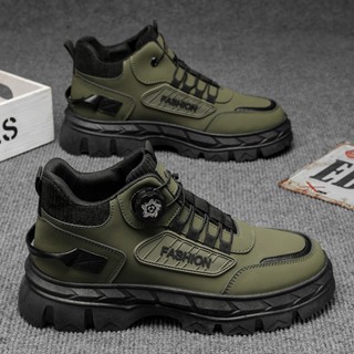 Giày nam cao cổ Đế dày giảm sốc Chống thấm nước và chống trơn trượt Giày bốt Martin thời trang