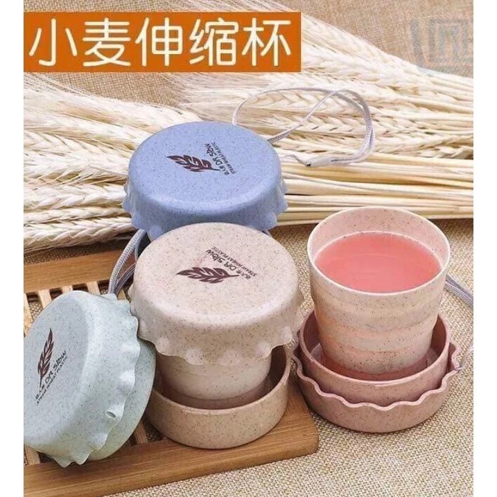 Cốc Uống Nước Gấp Gọn Lúa Mạch Tiện Lợi Mang Đi Học, Đi Làm