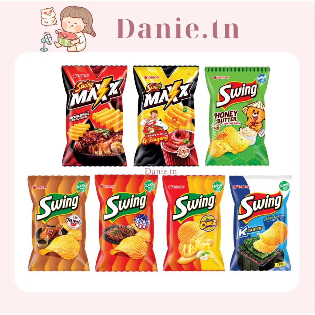 Combo 5 Gói Snack Khoai Tây Ostar Swing Orion Đầy Đủ Các Vị 30G
