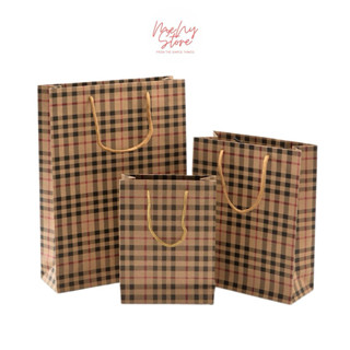 Combo 5 túi giấy đựng quà Kraft, túi xi măng có quai xách hoạ tiết nhiều kích cỡ (giao mẫu ngẫu nhiên) Menystore