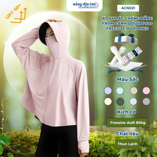  Áo khoác chống nắng dáng lửng thun mát lạnh chống tia UV UPF 50+ áo cánh dơi freesize 80kg ACN021 