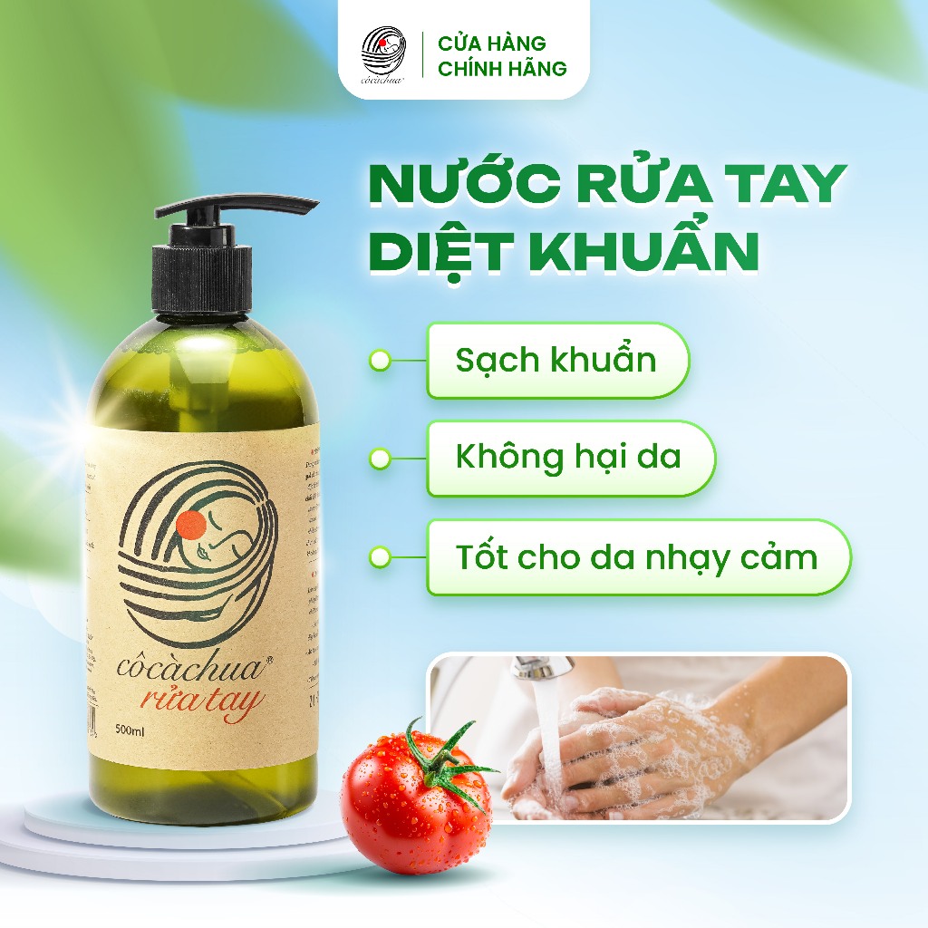 [ 500ml ] Nước Rửa Tay Diệt Khuẩn Sinh Học Cô Cà Chua Yêu Nước An Toàn Lành Tính Cho Sức Khỏe YN