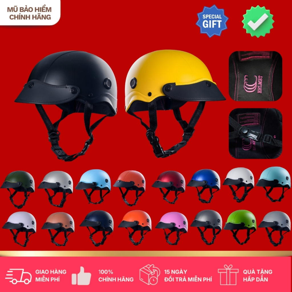 NÓN BẢO HIỂM CÓ LỖ THÔNG GIÓ 18 MÀU NHƯ HÌNH