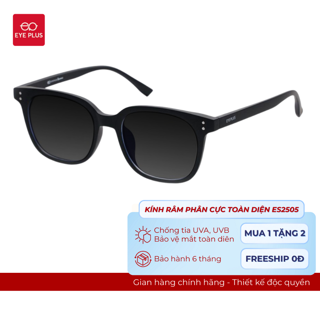 [ Phiên Bản Mới ] Kính Râm Phân Cực Nam Nữ ES2505 EyePLus Dáng GM Gọng Nhựa TR90 Kiểu Dáng Thời Tran