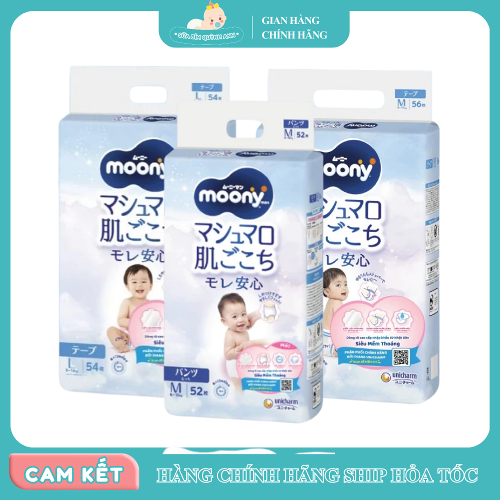 Bỉm dán, Bỉm quần Moony xanh đủ size cho bé