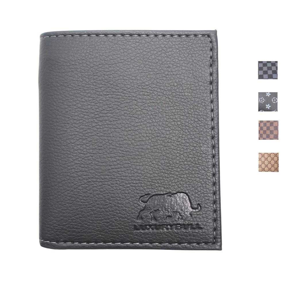 Ví da nam nhiều màu, Ví da caro dáng đứng 3 ngăn đủ mẫu V2