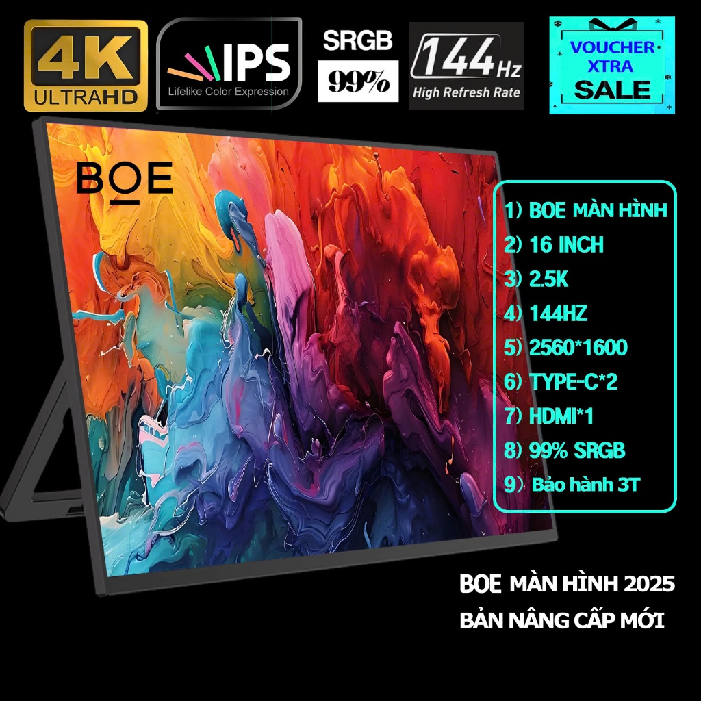 [Tặng bao da bảo vệ] Màn hình di động IPS FHD/2.5K, 60hz-144hz Type C / HDMI Portable Monitor [Android NEW]