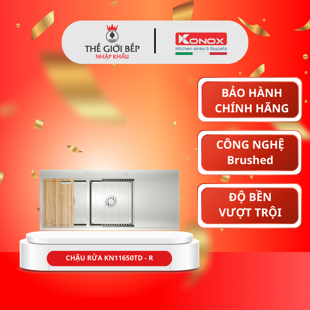 Chậu Rửa Bát Konox KN11650TD – Thiết Kế Tối Giản, Dễ Vệ Sinh