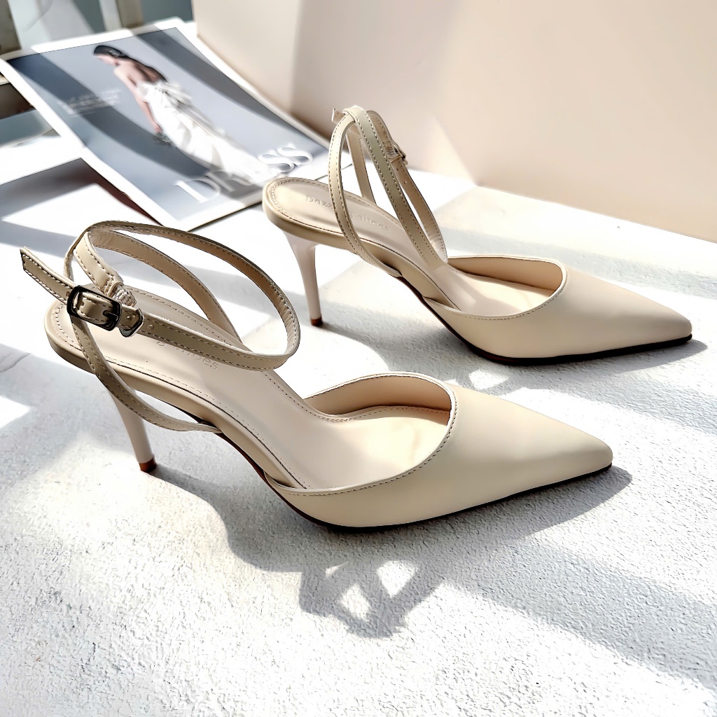 Giày cao gót nữ mũi nhọn gót 8cm DAZZLING SHOES phong cách sang trọng hiện đại SLB75