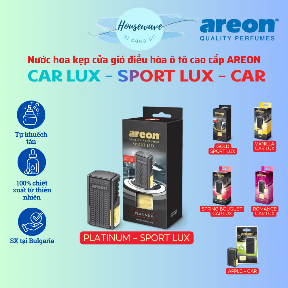 AREON_Nước hoa gắn cửa gió điều hòa ôtô cao cấp Areon Car Lux - Hàng chính hãng