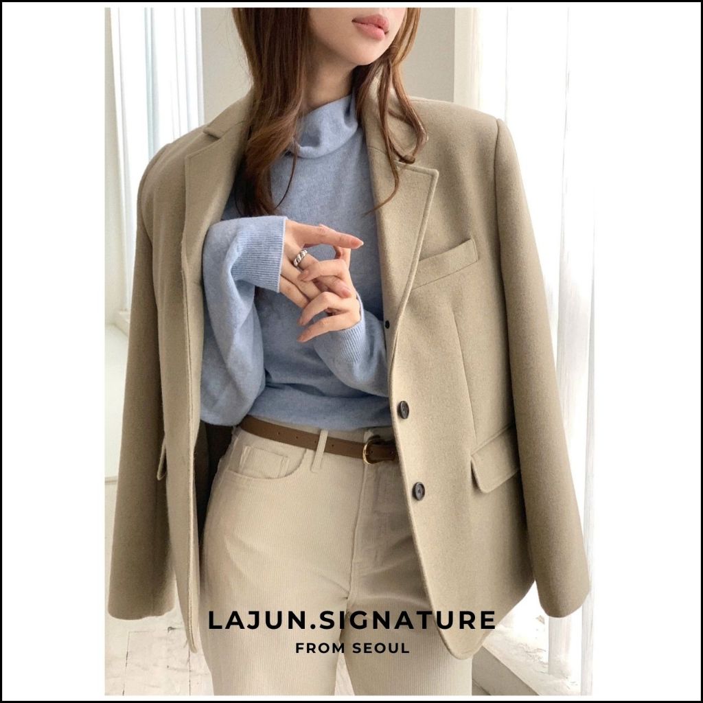 [LAJUN SIGNATURE] Áo Blazer Dạ Honor Form Suông Rộng Chất Liệu Dày Dặn Đứng Dáng Cao Cấp Hàn Quốc